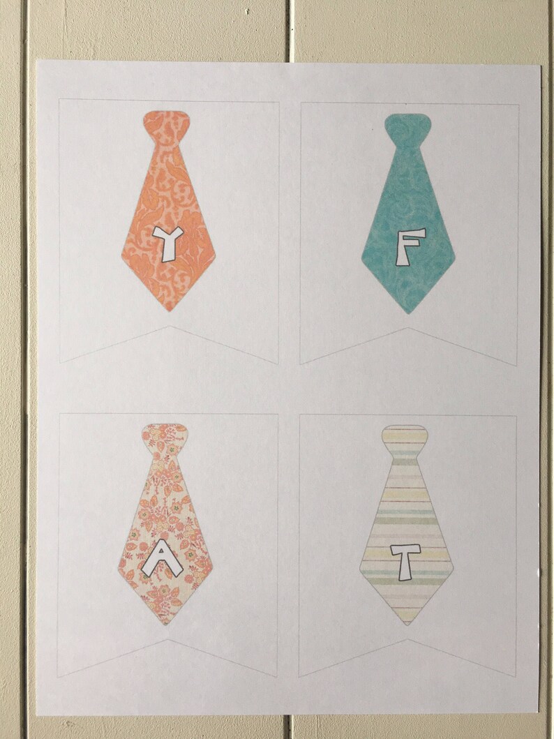 Father's Day Tie Banner, Printable Father's Day Banner, Happy Father's Day, Happy Father's Day Banner, Father's Day Decor image 4
