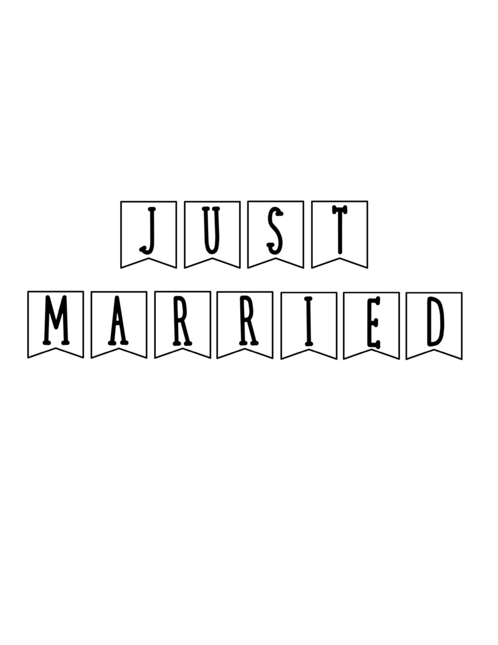Just Married Just Married Banner Printable Banner Wedding Etsy
