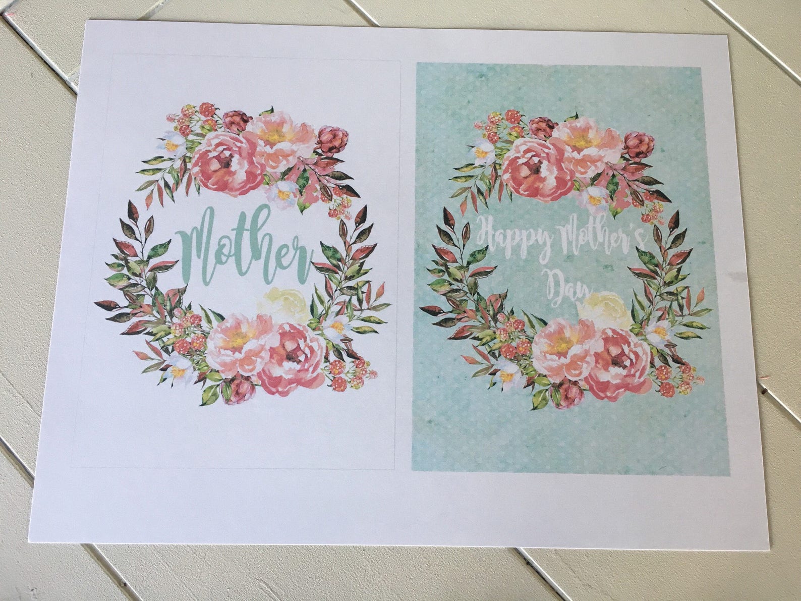 Mother's Day Printable Kit Floral Happy Mother's Day - Etsy