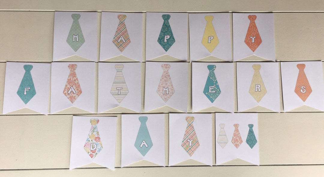 Father's Day Tie Banner, Printable Father's Day Banner, Happy Father's ...