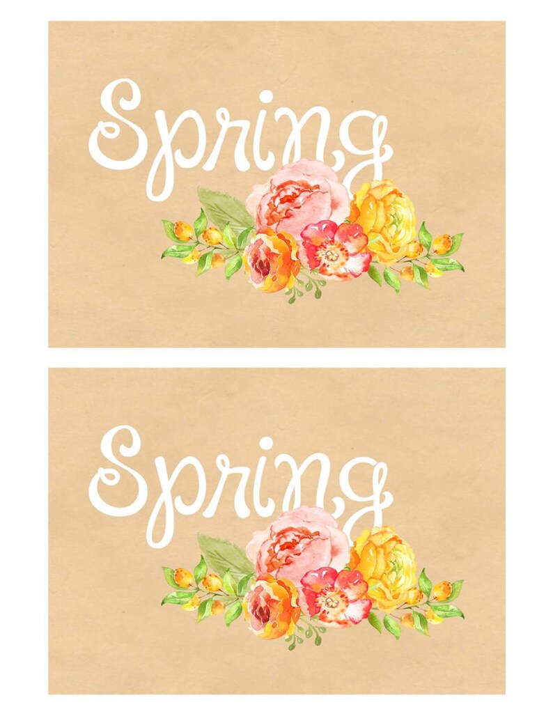 Floral Spring Printable Sign, Seasonal Decor (PDF & PNG) - Etsy