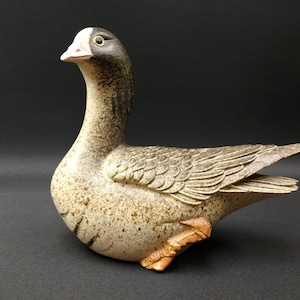 FIGURINE, stoneware, &quot;Fjällgås&quot; by Paul Hoff Gustavsberg Sweden.