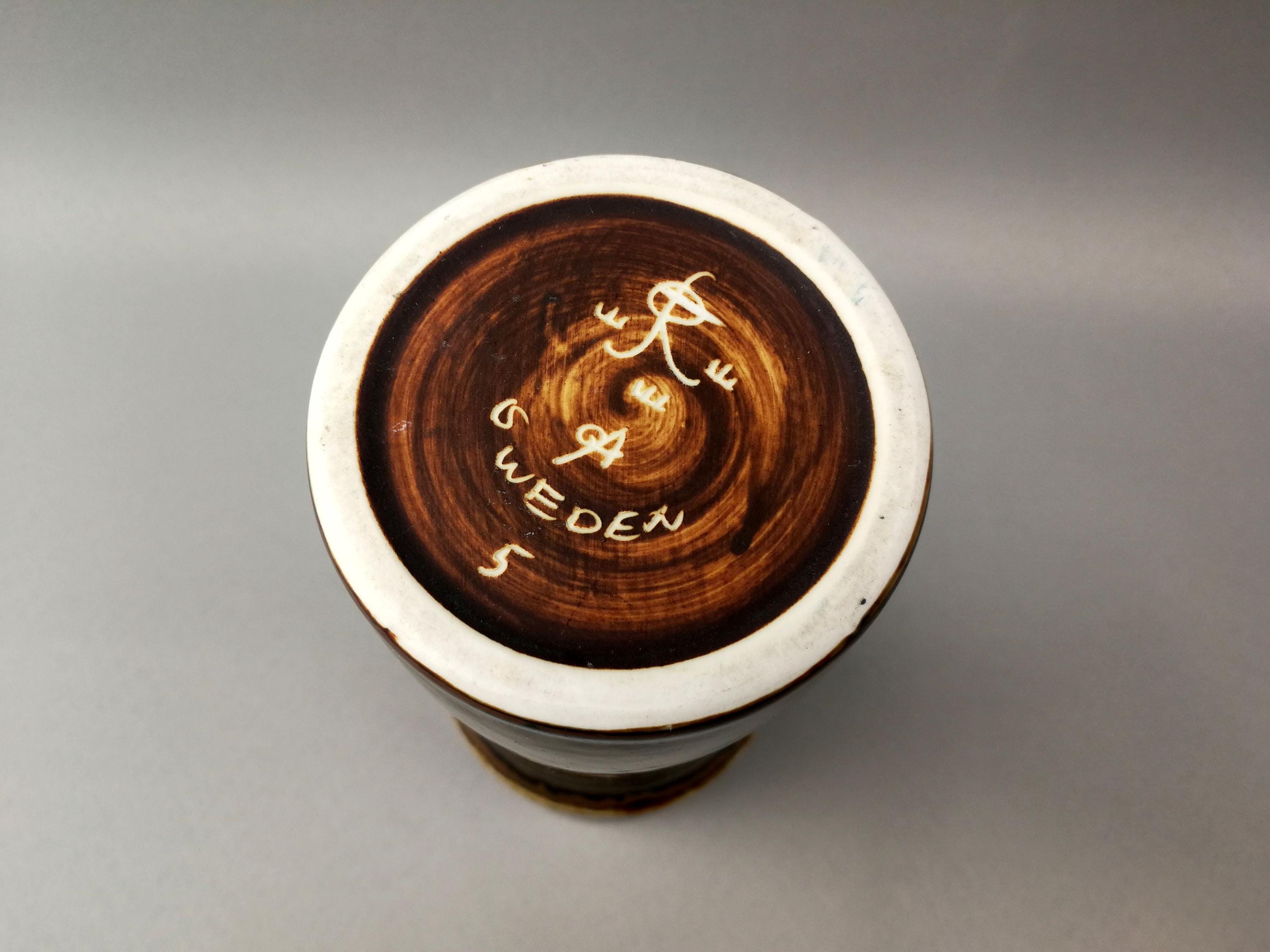 オーレ・アルベリウス　ロールストランド花瓶　スウェーデンの陶器と竹のデザイン オーレ・アルベリウス ロールストランド花瓶 スウェーデンの陶器と竹の