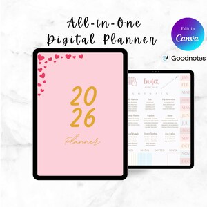 2026 Digital Planner: Everyday Use (PLR & MRR) , Hyperlinked, Goodnotes Planner, Weekly Planner, Monthly Planner, Year Goals, Organization