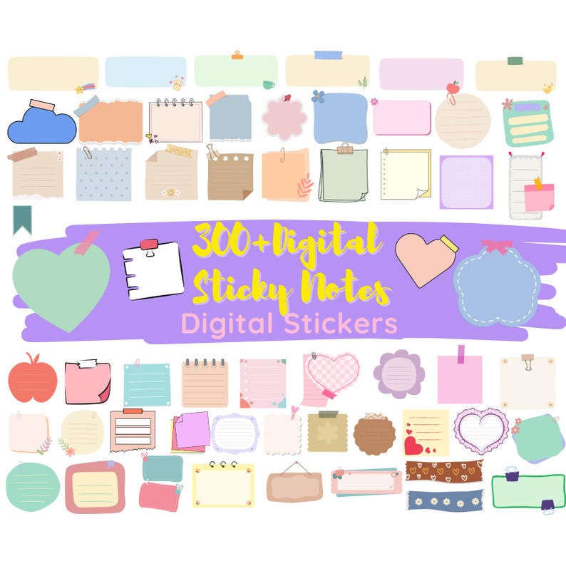300+ Digital Sticky Notes , Digital Stickers, Goodnotes Sticker, Lover ...