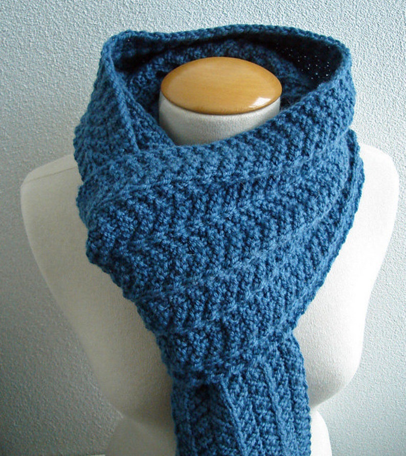 Knitting PATTERN Reversible Heringbone Scarf image 5