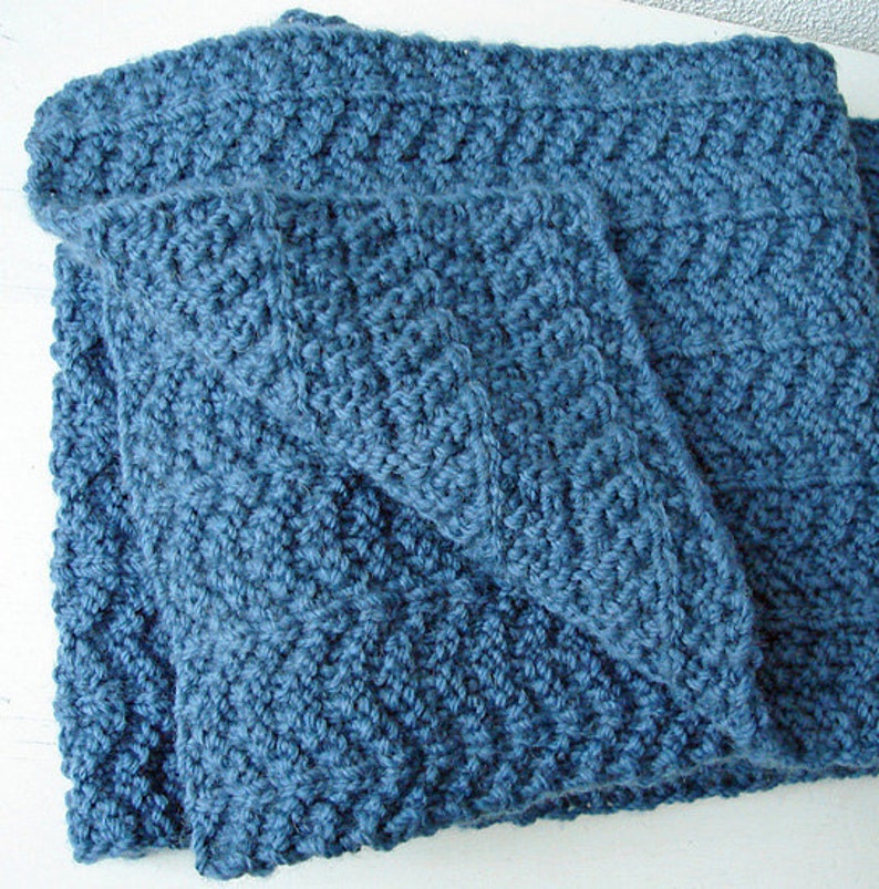 Knitting PATTERN Reversible Heringbone Scarf image 2