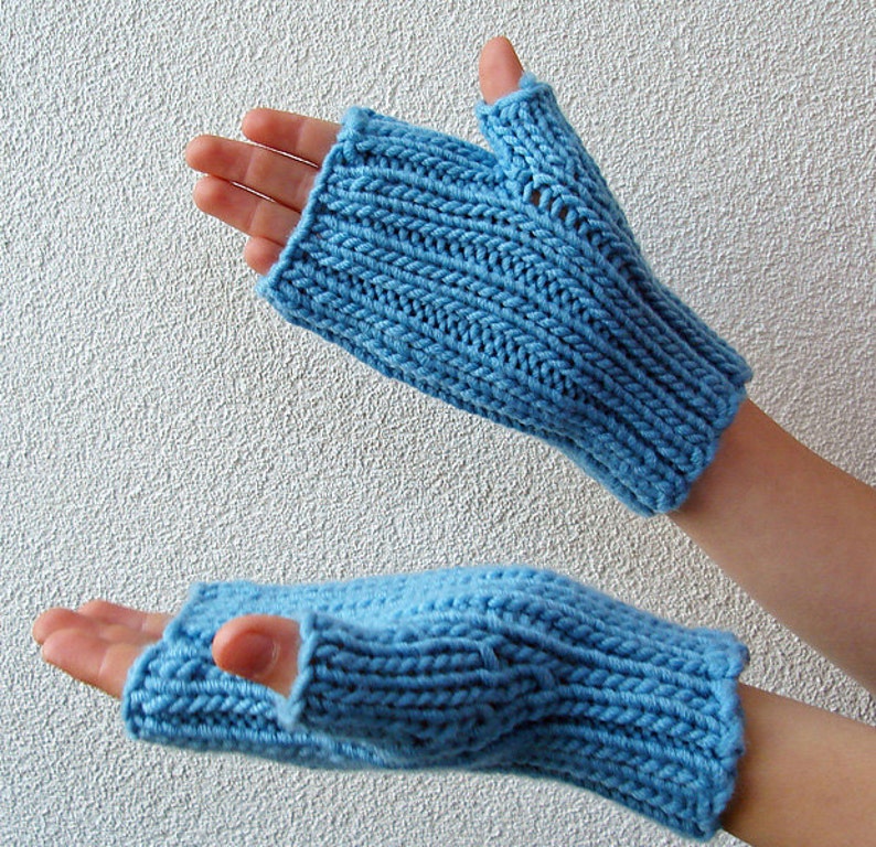 Knitting PATTERN Childrens Fingerless Mittens Etsy