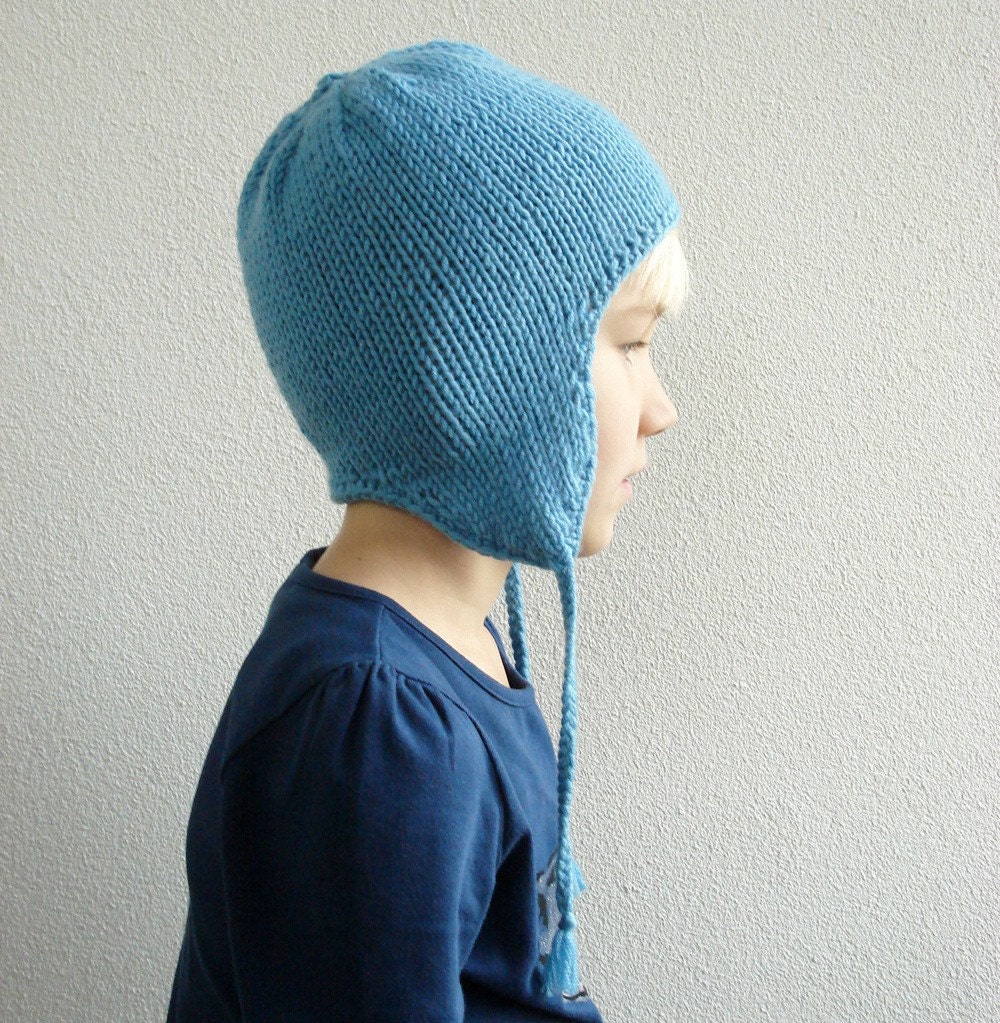 Knitting PATTERN Earflap Hat for Children Etsy