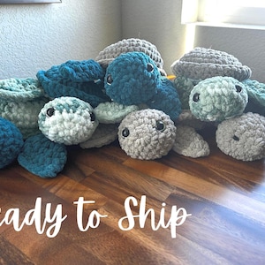 Ready to Ship Sea Turtle Plush, Soft Handmade Amigurumi Turtle, Aquatic Decor, Perfect Gift for Children, Baby Showers, Birthdays