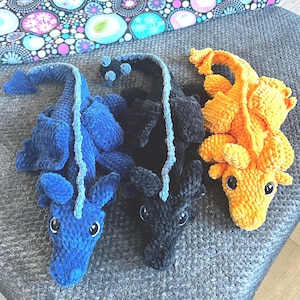 Large Dragon Plush, Fantasy Plushie Amigurumi, Gift for Kids, Collectors, and Dragon Lovers, Ready to Ship or Option for Customization