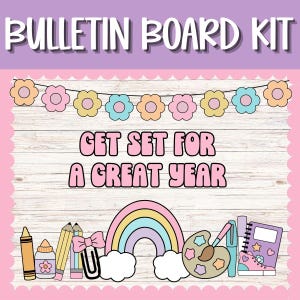 Groovy Classroom Bulletin Board Kit: Retro School Theme (Printable)