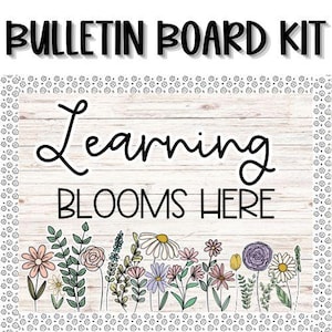 Learning Blooms Here Bulletin Board Kit | Wildflower Classroom Decor