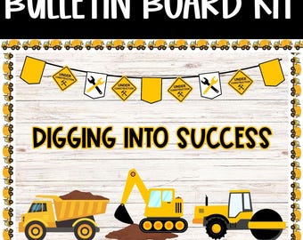 Construction Theme Bulletin Board Kit: Classroom Decor (Digital Download