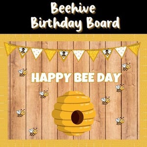 Bee Birthday Bulletin Board Kit: Printable Classroom Decor (PDF & PNG)
