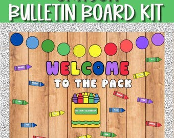 Crayon Bulletin Board Kit: Welcome to the Pack, Classroom Decor (Digital Download)