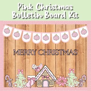 Pretty in Pink Christmas Bulletin Board Kit | Digital Download | Pink Christmas Decor | Pink Classroom Decor | Classroom Christmas Decor