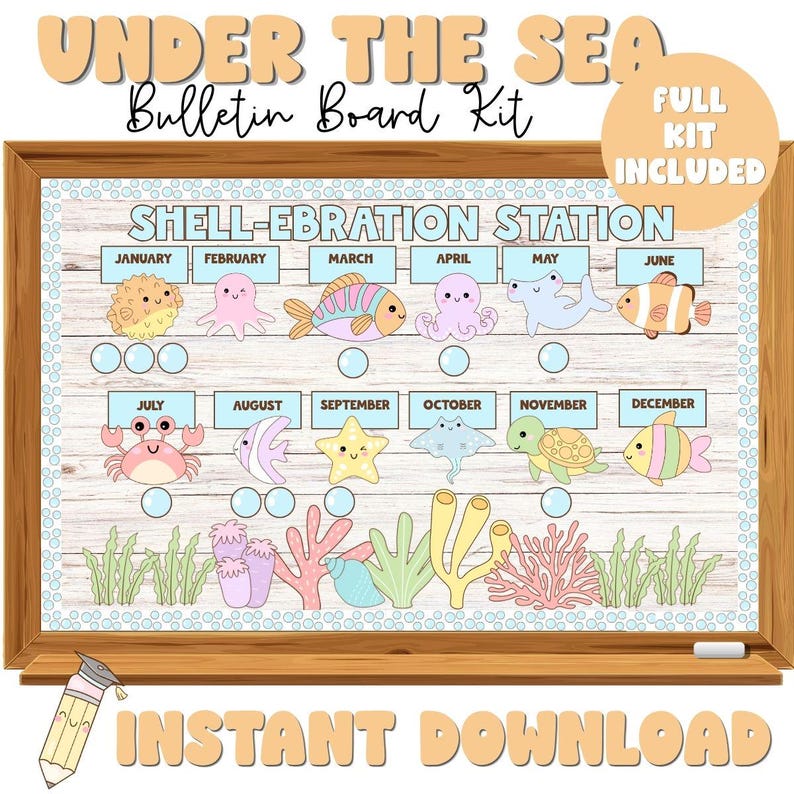 Under the Sea Birthday Bulletin Board Kit: Ocean Classroom Decor ...