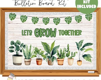 Plant Kindness Bulletin Board Kit: Watercolor Classroom Decor (PDF)