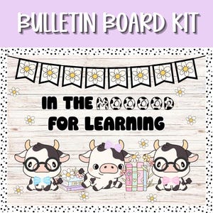 In the Mood for Learning bulletinboardkit | Slimme koe klaslokaaldecoratie | Terug naar school-display met boerderijthema