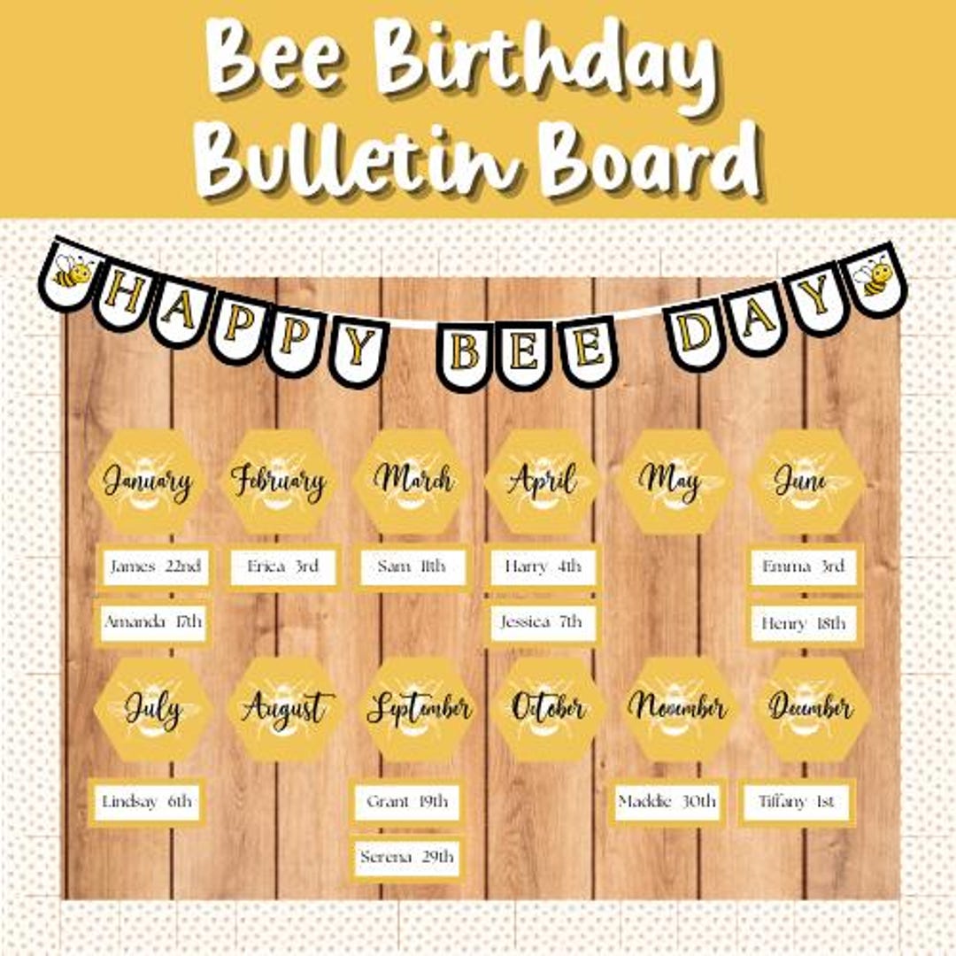 Bee Birthday Bulletin Board Kit: Printable Classroom Decor (PDF & PNG ...