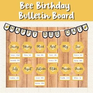 Bee Birthday Bulletin Board Kit: Printable Classroom Decor (PDF & PNG)