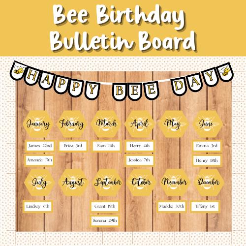 Bee Birthday Bulletin Board Kit: Printable Classroom Decor (PDF & PNG ...