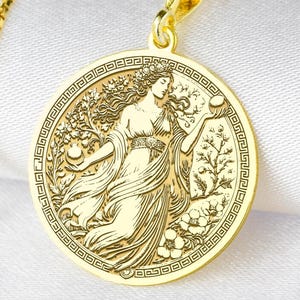 Persephone Necklace - Greek Goddess of Spring & Underworld - Gold Plated or 925 Sterling Silver - Mythology Jewelry - Feminine Pendant