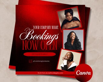 Aanpasbare doe-het-zelfboekingsflyer, afspraken, nu open, banner schoonheidsafspraak, banner Valentijnsafspraak, bewerkbare canva-sjabloon
