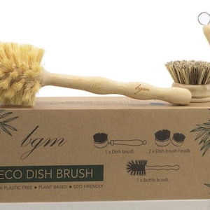 Bamboo Dish Brush Set: Eco-Friendly Kitchen Cleaning