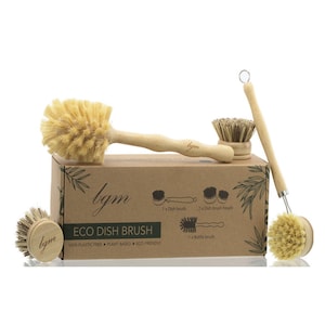 Bamboo Dish Brush Set: Eco-Friendly Kitchen Cleaning