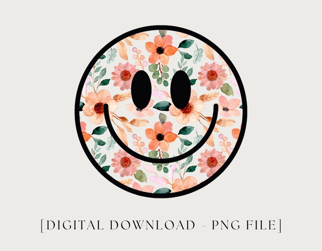 Floral Smile Png, Spring Png, Smile Face Png, Flowers Png, Digital ...