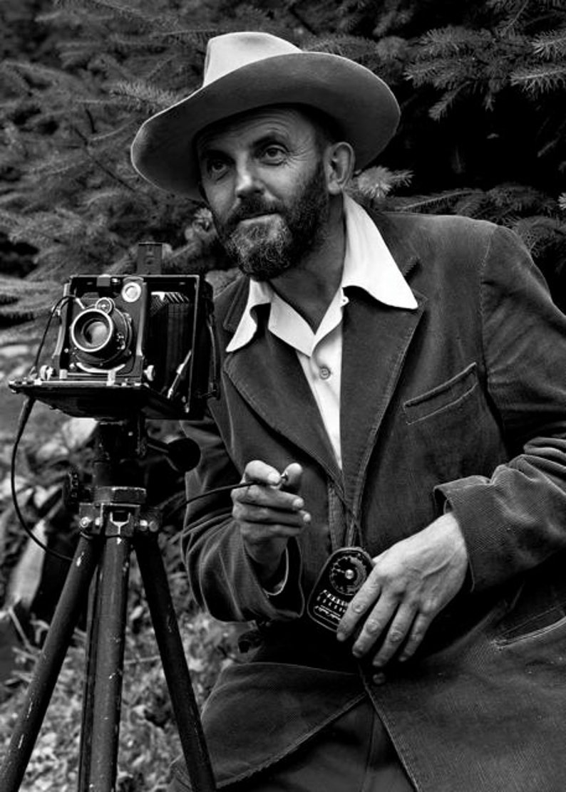 Ansel Adams Portrait Bearded Photographer Western Man Desert | Etsy