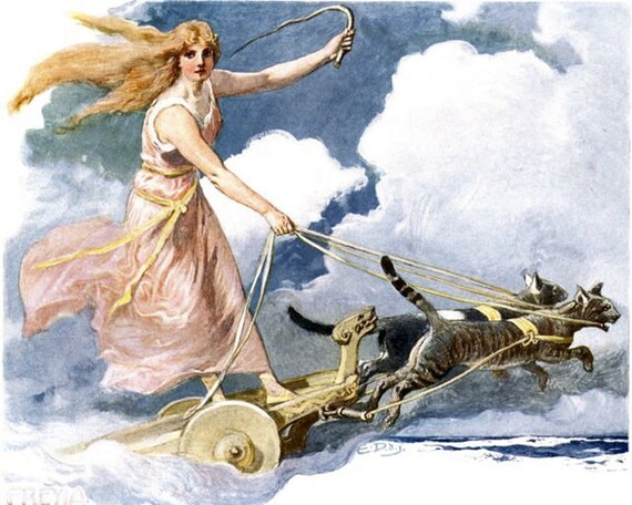 Freya-Nordische Göttin von Vintage Illustration Frau von Odin | Etsy