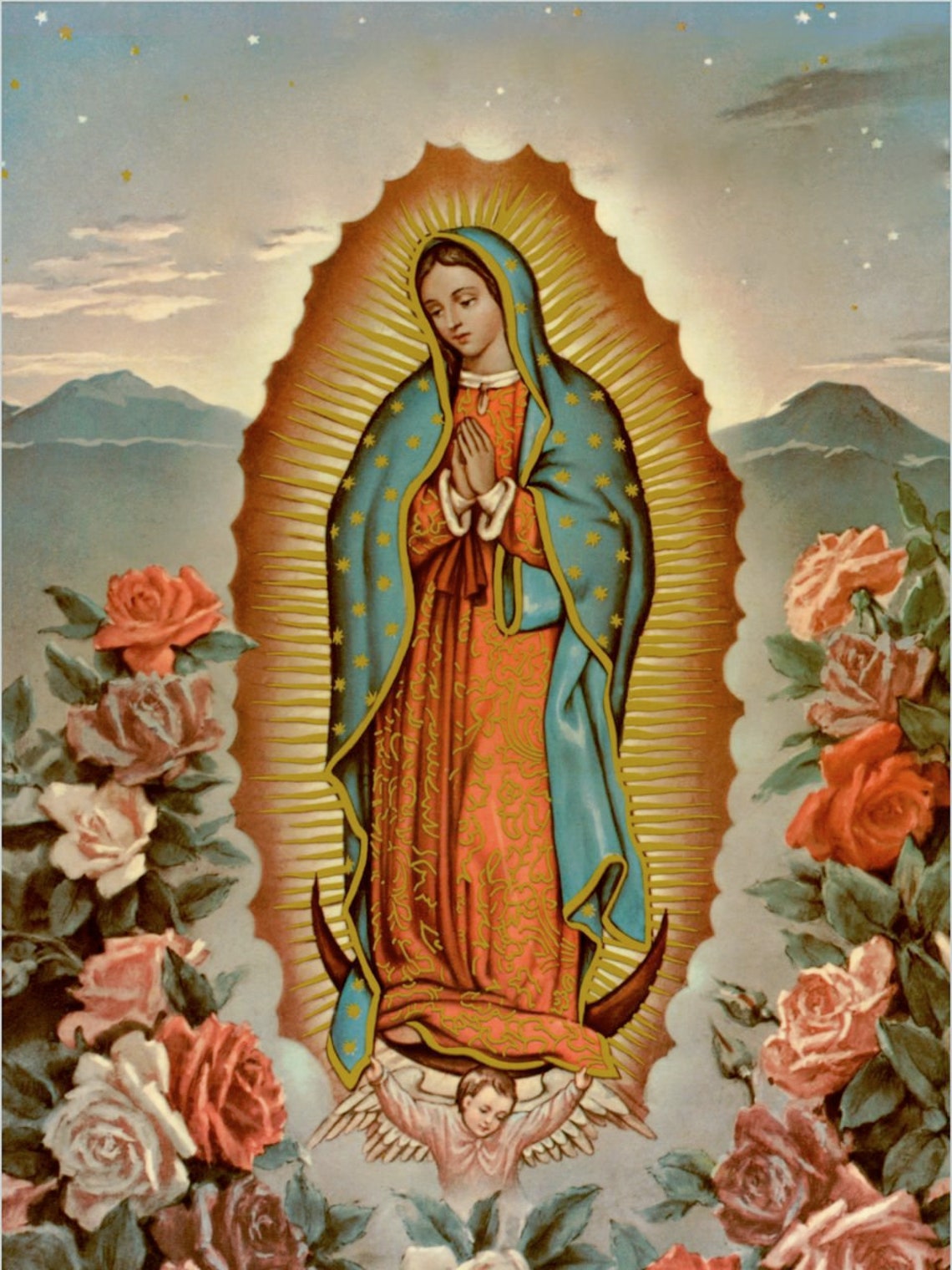 Our Lady of Guadalupe Virgin Mary Blessed Mother Virgen de Etsy
