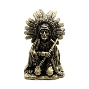 Bronze Statue Indian Chief Sculpture Bronze American Indian Chief Figurine