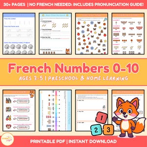 French Numbers 0-10 Printable – Preschool Learning Activities (PDF)