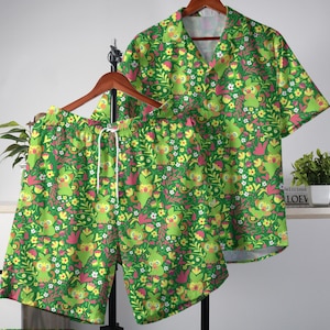 Grookey Hawaiian Shirt Tropical Button Up Shirt Summer Hawaiian Short Monkey Hawaii Set Grookey Shirt Gifts