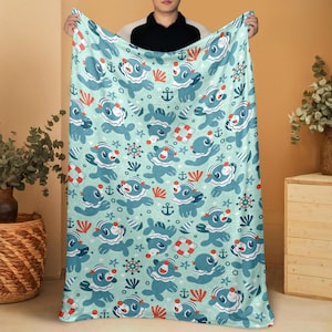 Popplio Fleece Deken Woondecoratie Gooi Deken Slaapkamer Decor Babydeken Leuke Katoenen Deken Popplio Deken Geschenken