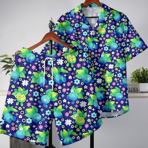 Oddish Hawaiian Shirt, Tropical Button Up Shirt, Summer Shorts and Set, Funny Vacation Outfit, Birthday Gift