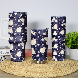 Snorlax Becher, süße Kaffeetasse, Edelstahl Thermobecher, 40 Unzen Becher mit Griff, Geburtstagsgeschenk, Snorlax Becher Geschenk