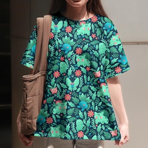 Bulbasaur T-shirt Tropische Zomer T-shirt Leuk Oddish Shirt Grappig Zomer Shirt Bulbasaur Shirt Cadeaus