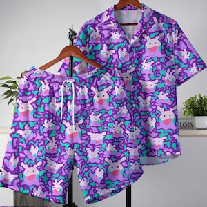 Goomy Hawaiian Shirt Tropical Hawaii Set Hawaii Button Up Shirt Summer Beach Short Goomy Shirt Gifts