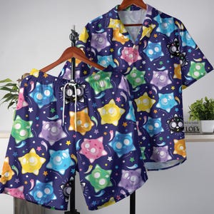 Minior Hawaiian Shirt Tropical Button Up Shirt Cute Minior Sprites Hawaii Shirt Summer Hawaiian Short Tropical Hawaii Set Minior Shirt Gifts