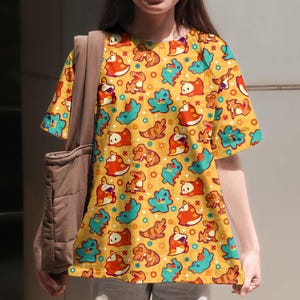 Totodile T-Shirt, Cute Fuecoco T-Shirt, Funny Graphic Tee, Unisex Tropical Shirt, Kawaii Summer Gift Top, Totodile Shirt Gift