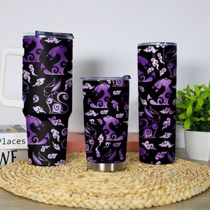 Umbreon Tumbler Home Decor 40oz Tumbler With Handle Cute Espeon Tumbler With Lid Insulated Stainless Steel Travel Mug Umbreon Tumbler Gifts