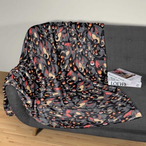 Glurak und Glumanda Fleece Decke, Feuerdrache Decke, Kuschelige Decke für Schlafzimmer Dekor, Glurak Decke Geschenke