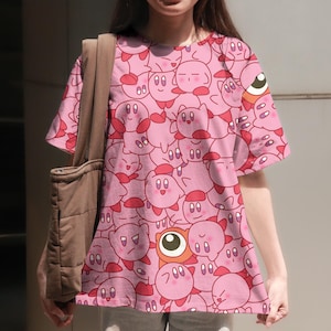 Kirby T-shirt Tropical Summer Shirt Kawaii Tshirt Funny Summer Shirt Vintage Summer T-shirt Kirby Shirt Gifts