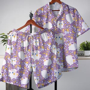 Shiny Togedemaru Hawaiian Shirt Tropical Button Up Shirt Summer Beach Short Aloha Hawaii Set Togedemaru Shirt Gifts