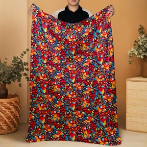 Archen Fleece Blanket, Colorful Bird Throw Blanket for Kids and Adults, Soft Cozy Cotton Bedding, Cute Home Decor Gift, Archen Blanket Gifts